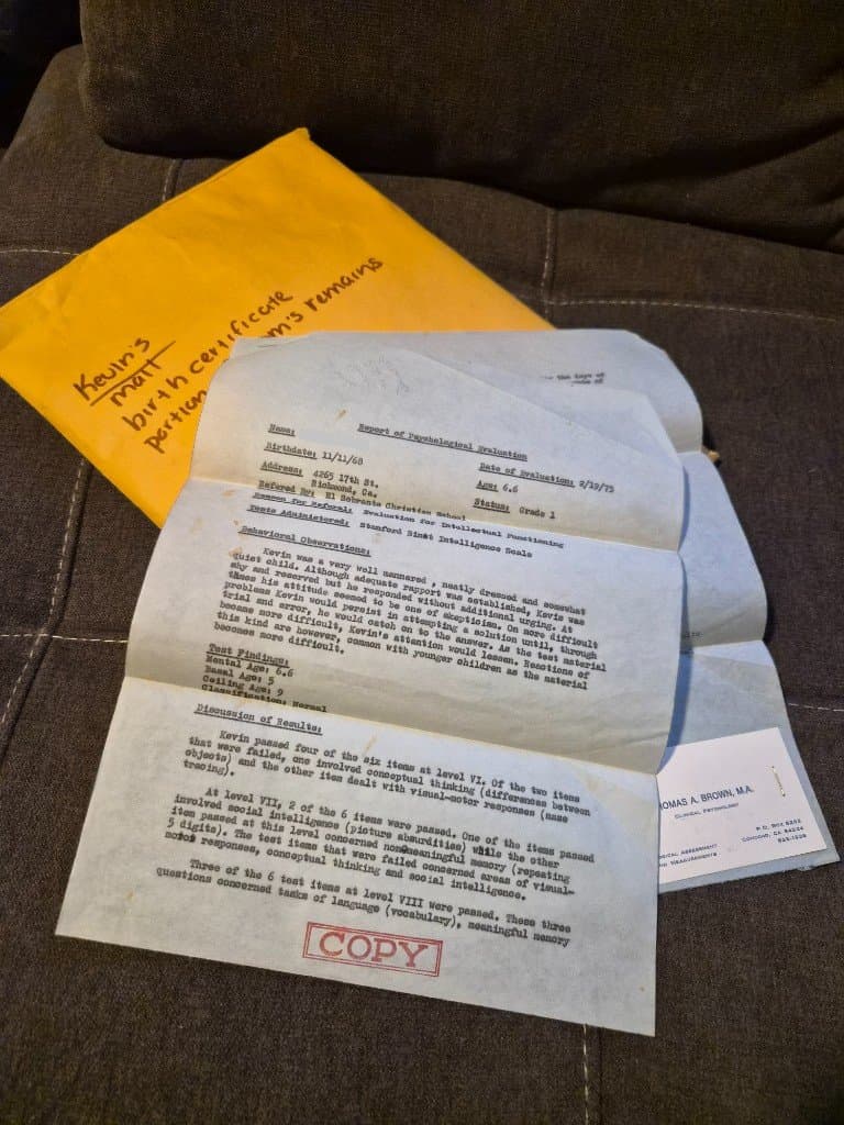 The sealed 1975 psychiatric evaluation envelope